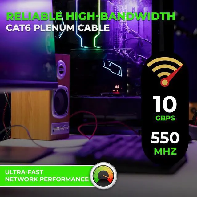 Alt view image 4 of 5 - BNCables | 550MHZ CAT6 Plenum Cable 1000ft, 23AWG 4Pair, Solid Network Cable Unshielded Twisted Pair (UTP), Available in 7 Colors (Yellow, 1000ft)