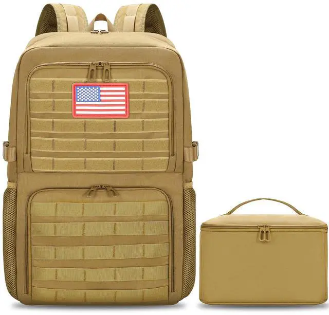 Main image of BERTASCHE Lunch Backpack, Laptop Backpack 15.6 inch Work Backpack w/Insulated Cooler Lunch box for Men Women, Casual Daypack for Work Commuter Picnic College,Khaki
