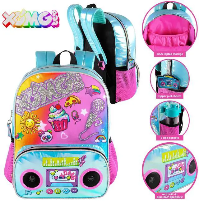 Alt view image 2 of 5 - Fashion Angels XOMG POP! Backpack with Built-in Bluetooth Speakers in Turquoise - Adjustable Straps, Spacious Compartments, Lightweight, Official XOMG POP! Merchandise, Perfect for Kids & Tweens