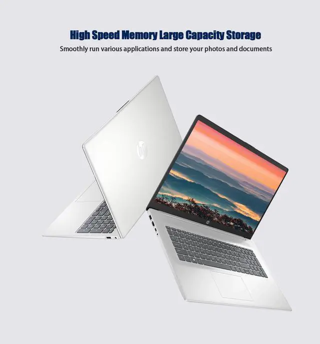 Alt view image 4 of 5 - HP 17 Laptop, 17.3" FHD Display, 64GB RAM, 1TB SSD, AMD Ryzen 5 Processor(Beats i7-1165G7, Up to 4.3GHz), Webcam, Numeric Keypad, Long Battery Life, Windows 11 Home, Alpacatec Accessories, Silver