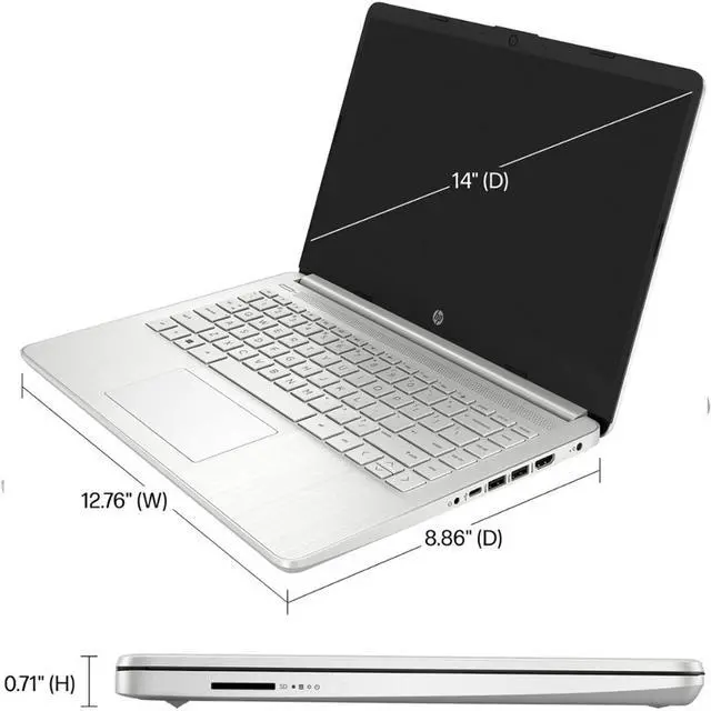 Alt view image 3 of 5 - HP 14" Laptop for Student and Business,Ultral Light Laptop,Business Laptop,Intel Celeron N4120 Processor,4GB RAM,128GB eMMC,Intel UHD Graphics,1-Year Office 365,Windows 11 S,Silver