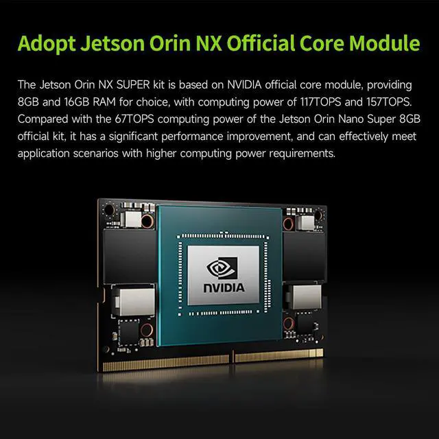 Alt view image 3 of 5 - Yahboom Jetson Orin NX 8GB 117TOPS Development Kit for AI Edge Provide ROS Programming Courses Based on Core Module Ubuntu22.04 (Orin NX 8GB Basis Kit)