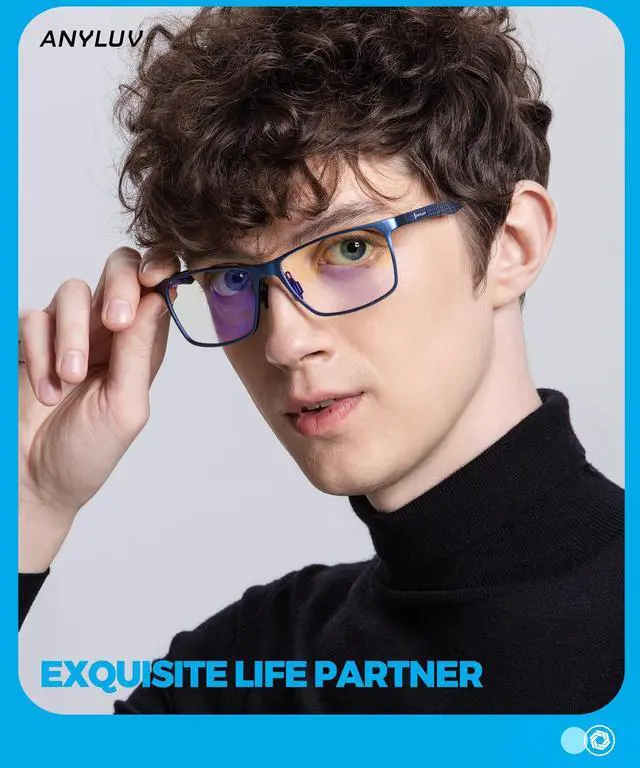 Alt view image 2 of 5 - ANYLUV AL-MG Blue Light Glasses + Blue Light Blocking Glasses