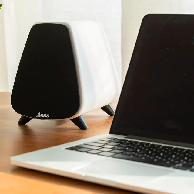 Alt view image 4 of 5 - AORS AS31 Active Bookshelf Speakers -2.0 Powered Stereo Compact laptops Desktop Speakers with 3'bass, Bluetooth 5.3, RCA/Optical/subwooder Output, 80W RMSWood for Music, Gaming, Podcasts,dj (White)