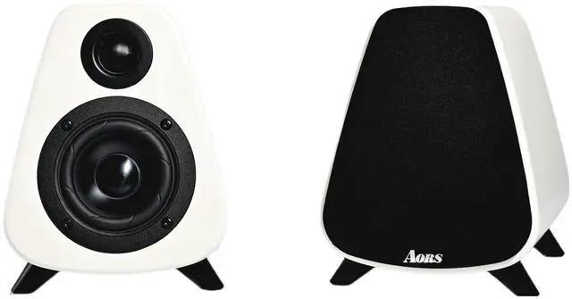 Alt view image 2 of 5 - AORS AS31 Active Bookshelf Speakers -2.0 Powered Stereo Compact laptops Desktop Speakers with 3'bass, Bluetooth 5.3, RCA/Optical/subwooder Output, 80W RMSWood for Music, Gaming, Podcasts,dj (White)