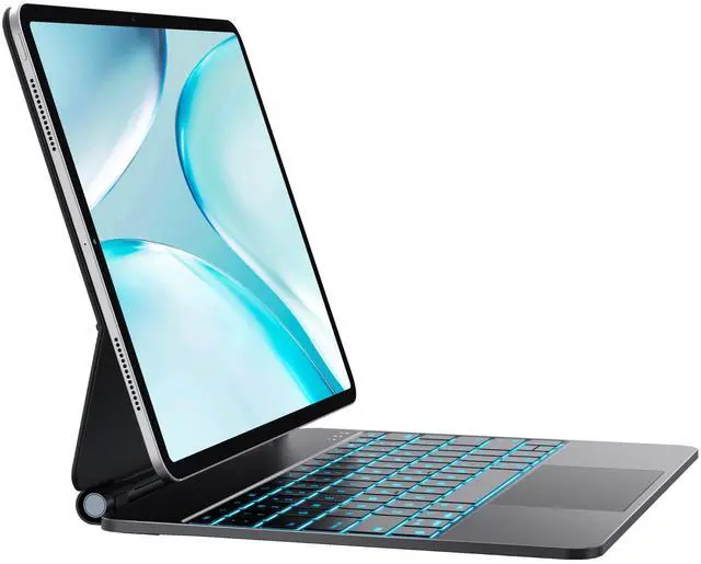 Main image of CHESONA for iPad Air 13 Inch Case with Keyboard (M2 2024/M3 2025), Multi-Touch Trackpad with 7 Color Backlit, Floating Cantilever Stand Wireless Keyboard for iPad Pro 12.9 6th/5th/4th/3rd Gen, Black