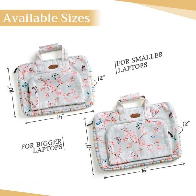 Alt view image 3 of 5 - Maison d'Hermine Laptop Bag with Pocket upto 13.5 inch Stain and water repellent Cotton canvas - Blossom In Spring