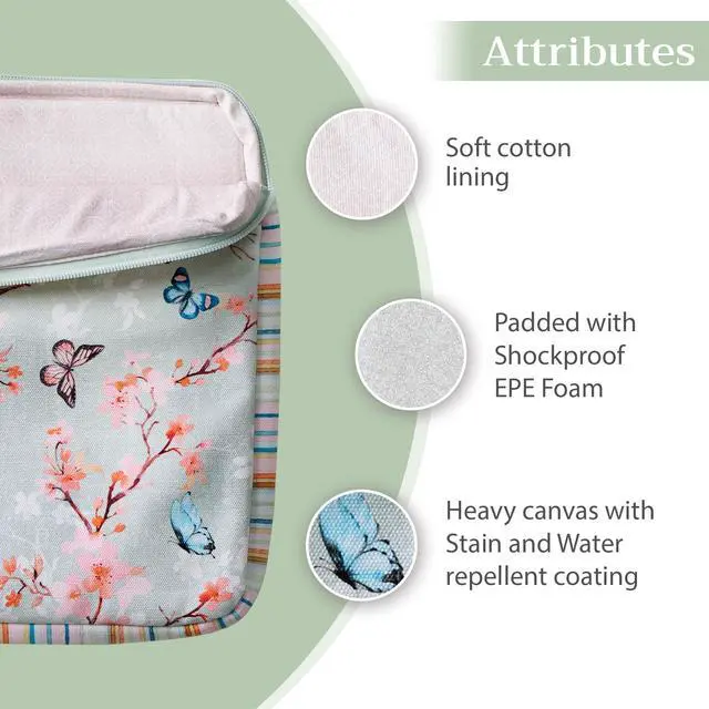 Alt view image 4 of 5 - Maison d'Hermine Laptop Bag with Pocket upto 13.5 inch Stain and water repellent Cotton canvas - Blossom In Spring