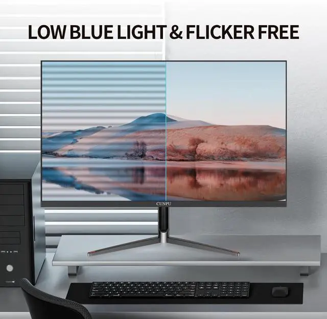 Alt view image 4 of 5 - CUNPU 24 Inch Touchscreen Monitor, 10 Point Touch, FHD 1080P 75Hz IPS Screen, 100% SRGB, VESA Wall Mountable, Tilt Adjustment, VGA HDMI USB for PC, Laptop Business & Work Station, Warehouse