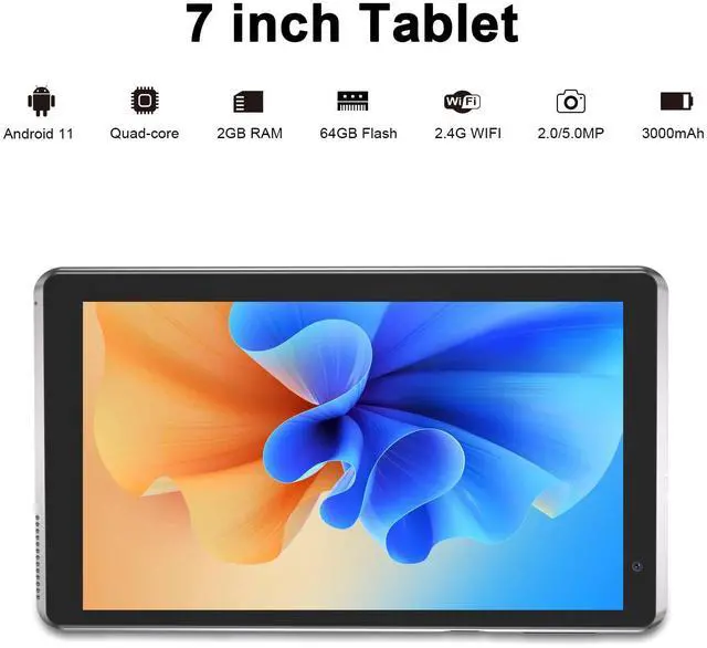 Alt view image 2 of 5 - CUPEISI 2 in 1 Tablet 10 inch, Android 11 Tablets with Keyboard Case Mouse Stylus, 4GB RAM+64GB ROM 1.8GHz Quad Core, 1280 * 800 IPS HD Touch Screen, 8MP Dual Camera (Gray)