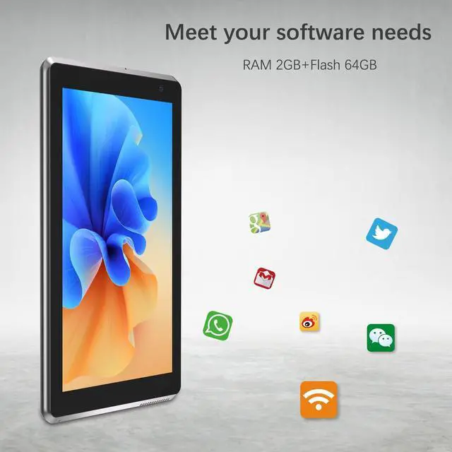 Alt view image 3 of 5 - CUPEISI 2 in 1 Tablet 10 inch, Android 11 Tablets with Keyboard Case Mouse Stylus, 4GB RAM+64GB ROM 1.8GHz Quad Core, 1280 * 800 IPS HD Touch Screen, 8MP Dual Camera (Gray)