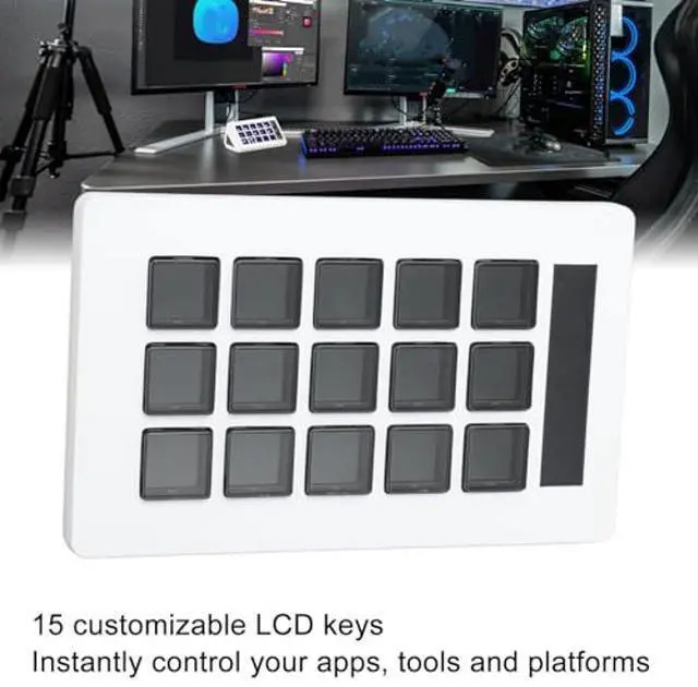 Alt view image 3 of 5 - Generic 15 Keys Programmable Keyboard,Customize Gaming Experience Visual Keyboard,LCD Custom Keyboard Macro Keyboard Operations with OBS Twitch, Genericnhyxv8z9dk