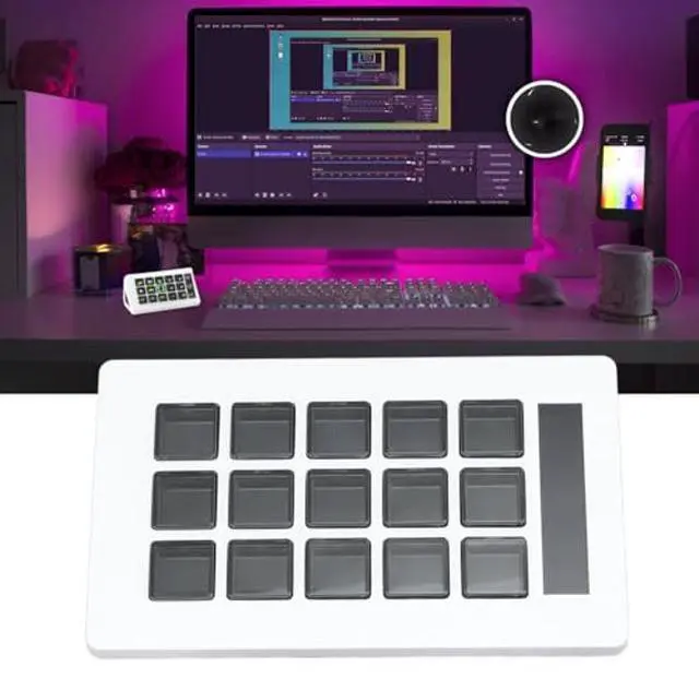 Alt view image 5 of 5 - Generic 15 Keys Programmable Keyboard,Customize Gaming Experience Visual Keyboard,LCD Custom Keyboard Macro Keyboard Operations with OBS Twitch, Genericnhyxv8z9dk