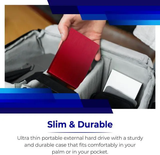 Alt view image 3 of 5 - External Hard Drive 1TB HDD 2.5 Inch External Data Storage Pocket Size Backup Hard Disk USB 3.0 Hardrive Compatible for Gaming PC, Mac, Laptop, PS3, PS4 - Silver