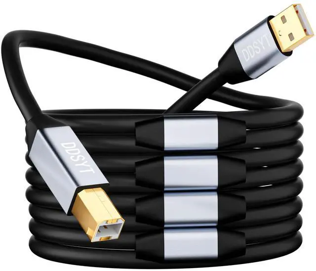 Main image of DDSYT USB 2.0 Printer Cable 150ft, USB-A to USB-B 2.0 Cable with 480 Mbps Transfer Speed for Printer or External Hard Drive, Gold-Plated Connectors