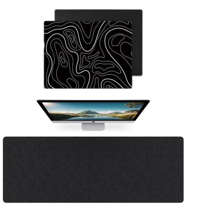 Main image of Large Felt Desk Pad & Glass Mouse Pad