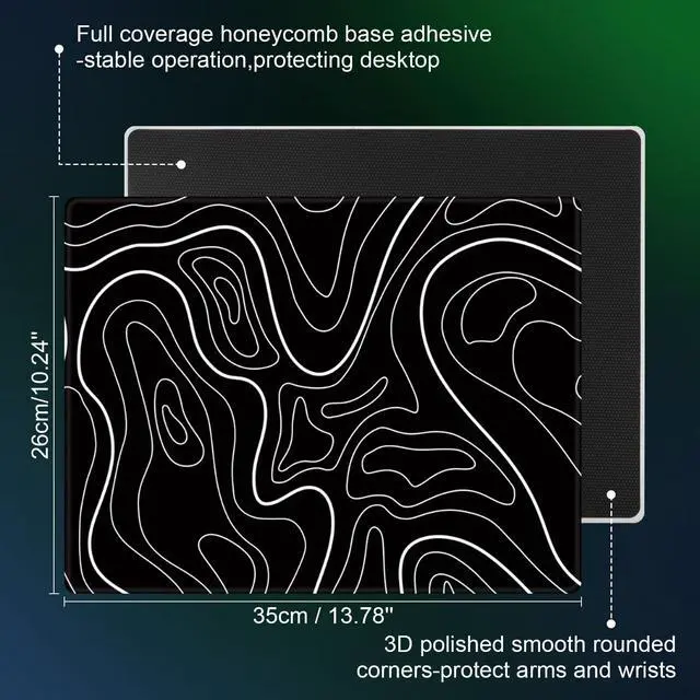 Alt view image 4 of 5 - Large Felt Desk Pad & Glass Mouse Pad