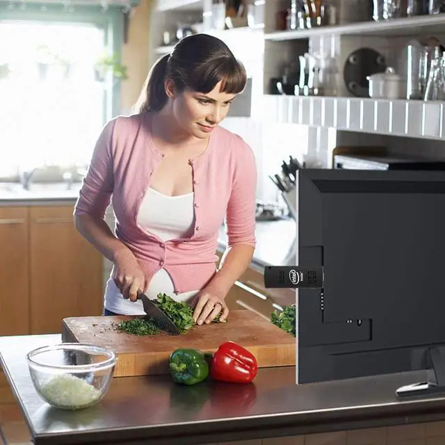 Alt view image 2 of 5 - AIOEXPC PC Stick Mini Computer Stick with Atom Z8350 & Windows 10 Pro 4GB RAM 128GB ROM Support 4K HD, Dual Band WiFi 2.4G/5G, Bluetooh 4.2,Support Auto-On After Power Failure