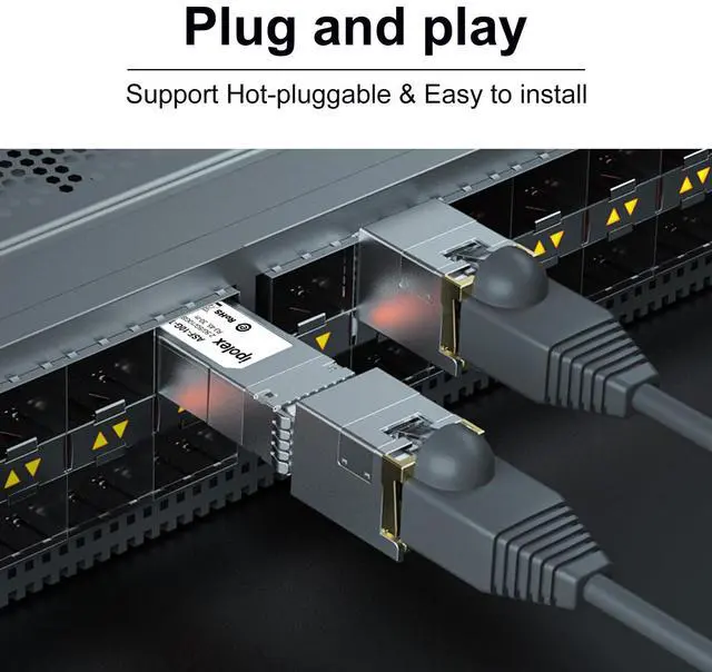 Alt view image 4 of 5 - ipolex 2.5/5/10G SFP+ to RJ45 Transceiver, 10GBase-T Module, 10G-T Copper SFP+ CAT6a/CAT7 RJ45 Module, Up to 30m, for Cisco SFP-10G-T-S, Ubiquiti UF-RJ45-10G, Meraki, TP-Link, Netgear and More, 2 Pack