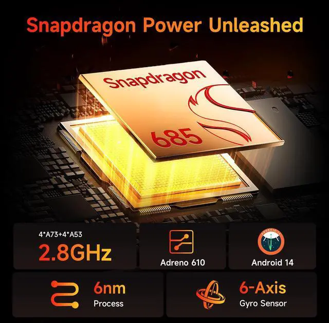 Alt view image 3 of 5 - BNCF 8.4 inch Snapdragon 685 Android 14 Tablet, FHD IPS 1920x1200 Resolution 60Hz Reflex Bpad Mini with Widevine L1, 5MP+32MP Camera, 4G LTE, 6050mAh with Protective Case
