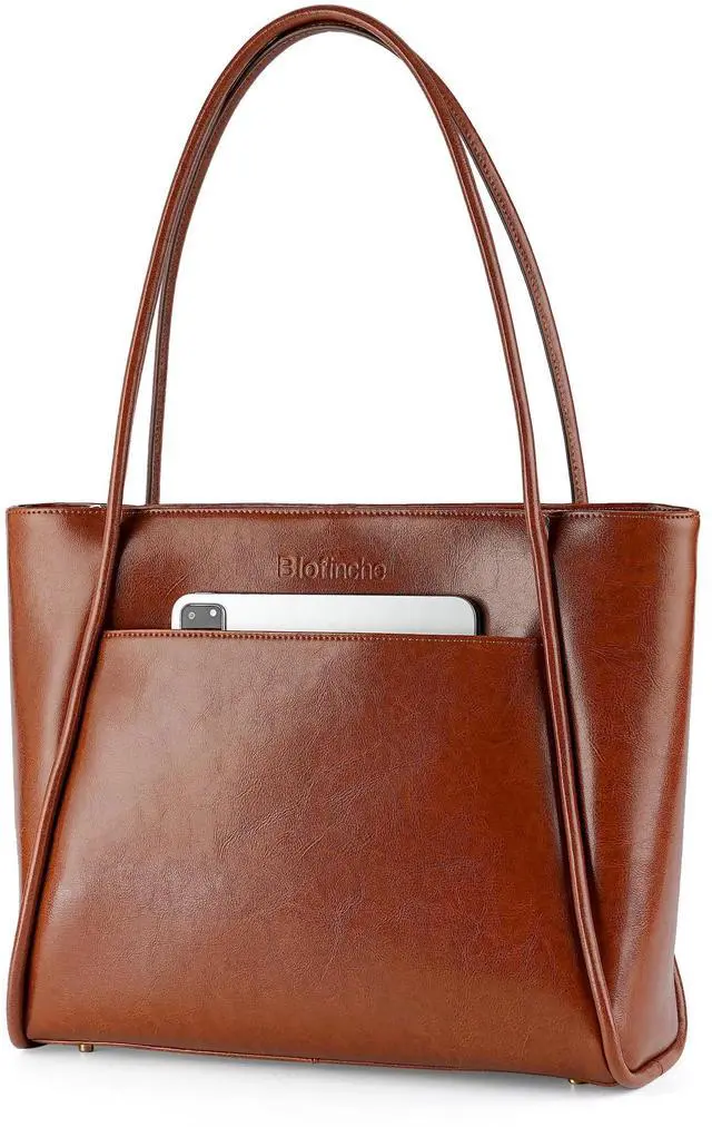 Main image of Blofinche Genuine Leather Purses for Women Real Tote Shoulder Handbag Bag Vintage Grace Style for Work Ladies Laptop Travel