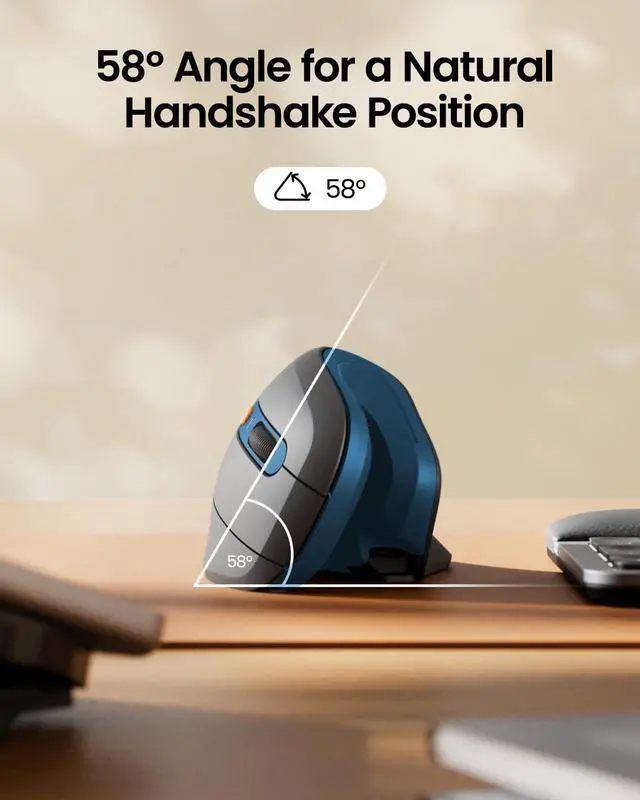 Alt view image 5 of 5 - ProtoArc XK03 Ergonomic Foldable Keyboard and Rechargeable Ergonomic Mouse Blue