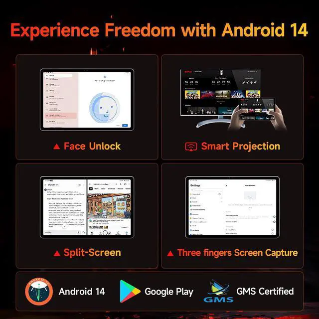 Alt view image 5 of 5 - BNCF 10.1 inch Snapdragon 685 Android 14 Tablet, FHD IPS 1920x1200 Resolution 60Hz Reflex Bpad 10 Pro with Widevine L1, 20GB+128GB(1TB TF), 5MP+5MP Camera, 4G LTE+2.4G/5G WiFi+BT5.0+GPS, 6500mAh
