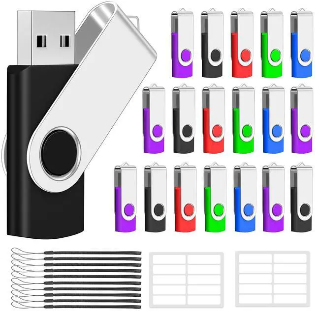 Main image of AreTop 20 Pack 4GB USB Flash Drives Bulk of 2.0 Thumb Drives Pack 4GB USB Drive Bulk Pen Drive Zip Drive Memory Stick with Lanyard for Storage and Backup (Mixed Colors 20pcs)