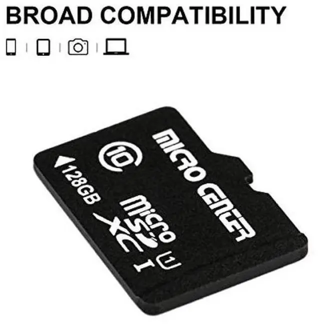 Alt view image 5 of 5 - Micro Center 128GB Class 10 MicroSDXC Flash Memory Card with Adapter for Mobile Device Storage Phone, Tablet, Drone & Full HD Video Recording - 80MB/s UHS-I, C10, U1 (5 Pack)