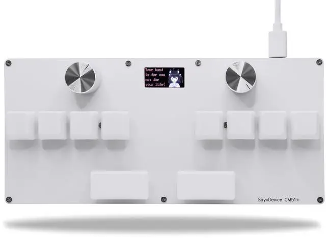 Main image of BTXETUEL SayoDevice CM51+ Rapid Trigger Keyboard for OSU!, djmax... Rhythm Game with OUTEMU Hall Magnetic Linear Switches with Knob Custom Programmable Keypad (White-OUTEMU Pink Switches, CM51+)