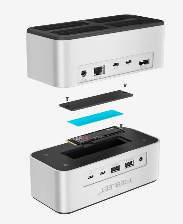 Alt view image 5 of 5 - 13 in 1 Professional Docking Station with 4 Expansion Slot; USB4 hub Compatible for Mac Windows Thunderbolt 4/3; with 60W PD, 2X USB-C, 2X USB-A, DisplayPort, 2.5 Gigabit Ethernet, Audio, NVMe Slot