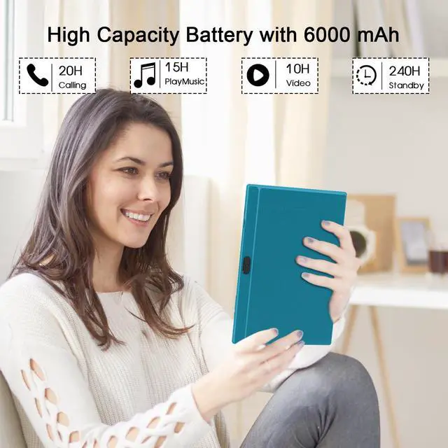 Alt view image 3 of 5 - Tablet with Keyboard Android 15 Tablets 2 in 1 Tablet 18GB+128GB Supports 2TB Expansion 10 inch Tablets include Case Mouse Stylus 6000mAh Battery 2MP+8MP Dual Camera 5G-WiFi-6 Bluetooth 10.1" Tableta