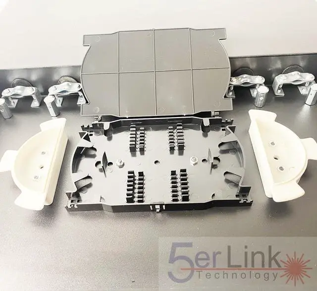 Alt view image 3 of 5 - 24 Strand 1U Fiber Optic Cable Rack Mount Enclosure with 12 LC Duplex Couplers for 19" Racks | Includes Splice Tray and Fusion Splice Sleeves 60mm Long | Fiber Optic Box (LC OS1 with Pigtails)