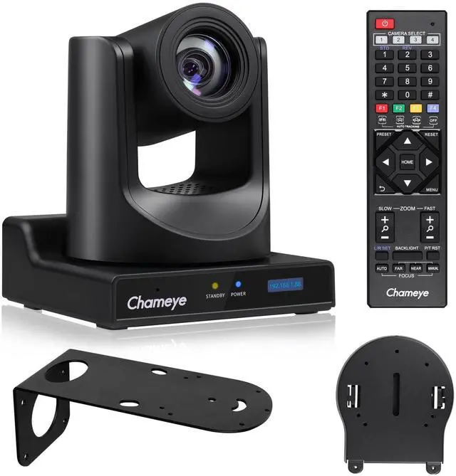 Main image of Chameye HDMI PTZ Camera 20x Optical Zoom AI Auto Tracking PTZ Camera with LCD Display, HDMI 3G-SDI IP 1080P 60fps PoE Live Streaming for Church Worship Education Events, C720 Black