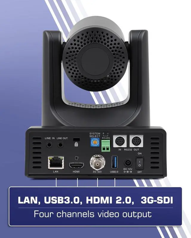 Alt view image 4 of 5 - Chameye HDMI PTZ Camera 20x Optical Zoom AI Auto Tracking PTZ Camera with LCD Display, HDMI 3G-SDI IP 1080P 60fps PoE Live Streaming for Church Worship Education Events, C720 Black