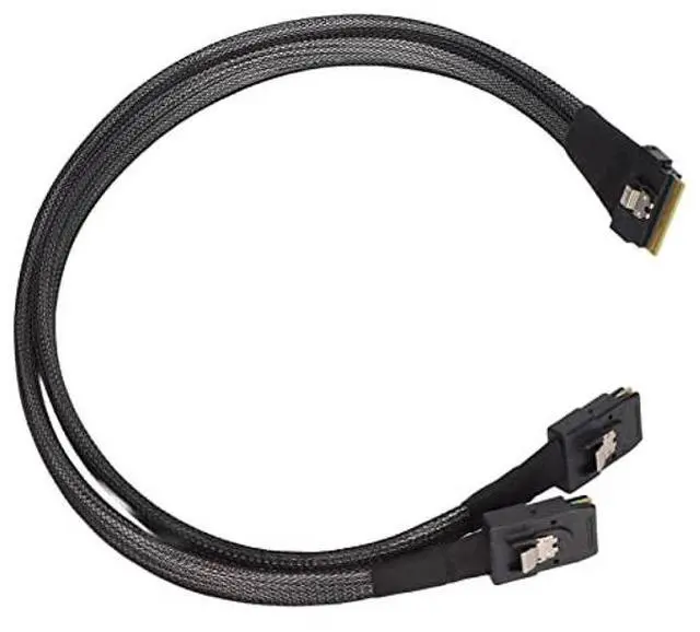 Main image of Acogedor Mini SAS Cable, SFF8654 8i to 2xSFF8087, 12Gbps, 0.5m, 32AWG, Server Compatible
