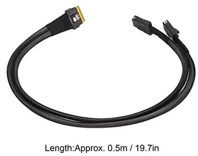 Alt view image 3 of 5 - Acogedor Mini SAS Cable, SFF8654 8i to 2xSFF8087, 12Gbps, 0.5m, 32AWG, Server Compatible