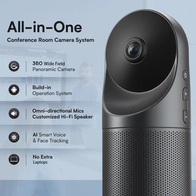 Alt view image 3 of 5 - KanDao Meeting Pro - 360 Video Conference Camera with 2 Remote Control