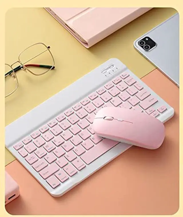 Alt view image 3 of 5 - QIYIBOCASE S9 FE 5G 10.9 Inch/Galaxy Tab S9 11 Inch 2023 Case with Keyboard and Mouse, Detachable Magnetic Keyboard Case with S Pen Holder (Pink)