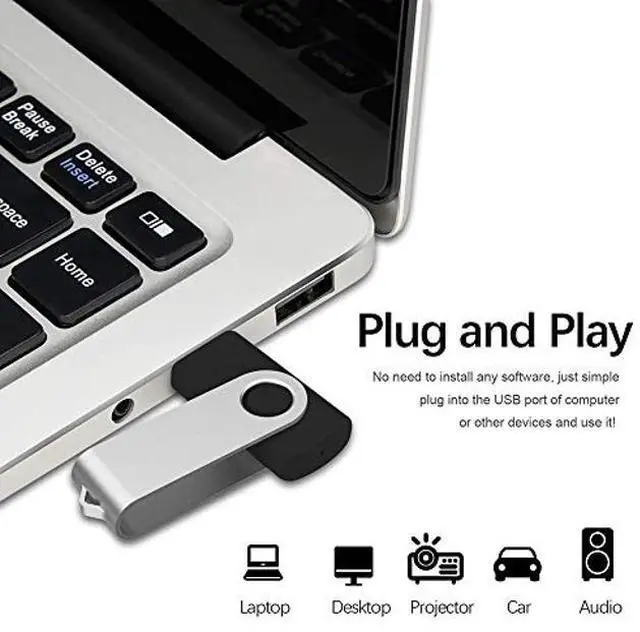 Alt view image 3 of 5 - Aiibe 2GB Flash Drives 20 Pack 2GB USB Flash Drive Bulk USB 2.0 Thumb Drives Swivel Zip Drive (2 GB, Black)