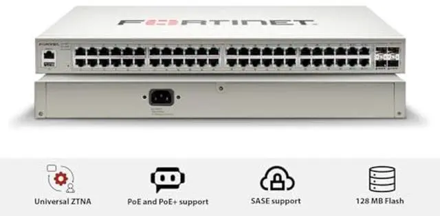 Alt view image 2 of 5 - Fortinet FortiSwitch - 148F-FPOE L2+ Management Switch with 740W PoE (FS-148F-FPOE)