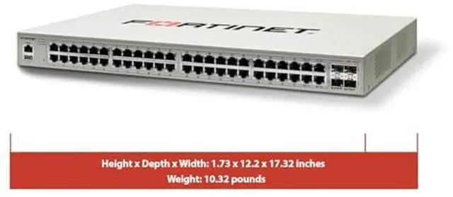 Alt view image 3 of 5 - Fortinet FortiSwitch - 148F-FPOE L2+ Management Switch with 740W PoE (FS-148F-FPOE)