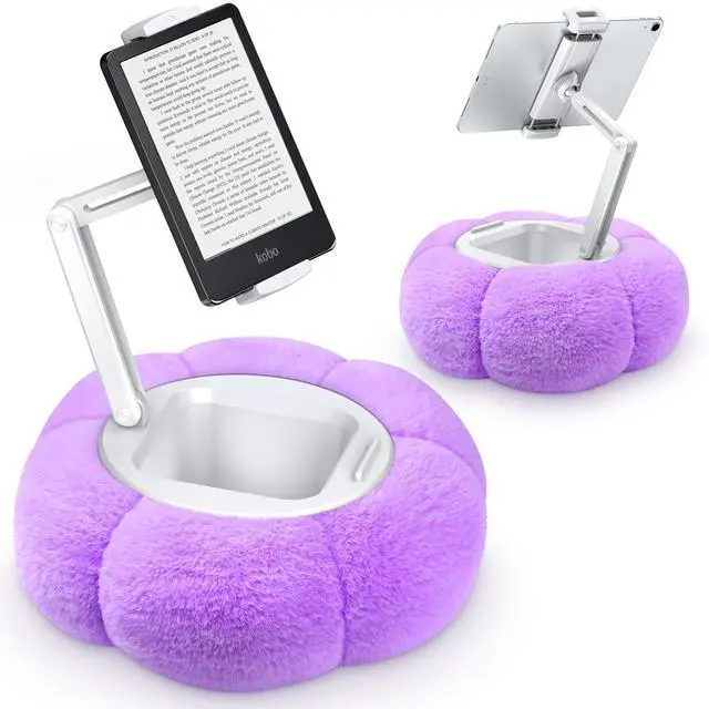 Main image of CreaDream Pumpkin Tablet Pillow Stand Holder for Kindle iPad, Adjustable Phone Pillow Stand for Lap Bed with Detachable Snack Bowl, Compatible with 4.7"-13" Tablet, iPad, iPhone, Samsung Tabs, Kindle