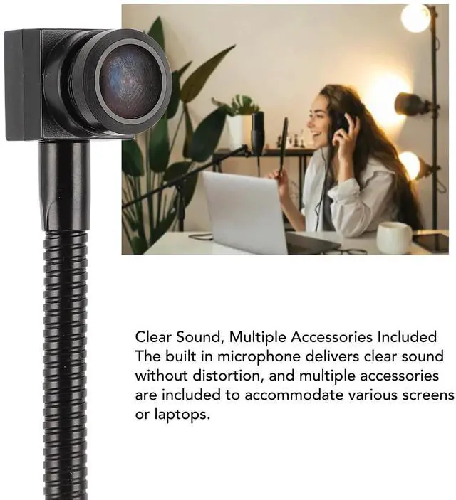 Alt view image 2 of 5 - 1080P USB Center Webcam for PC - Built in Microphone 8MP Eye Webcam, Fixed Focus FHD Middle Screen Webcam