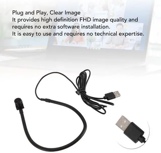 Alt view image 4 of 5 - 1080P USB Center Webcam for PC - Built in Microphone 8MP Eye Webcam, Fixed Focus FHD Middle Screen Webcam