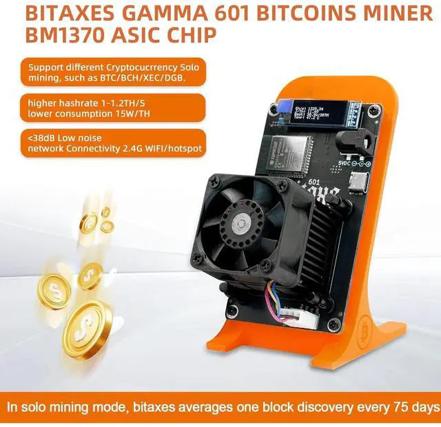 Alt view image 3 of 5 - Bitcoins Miner Bitaxes Gamma 601 BM1370 Asic Chip Solo 1.2TH/S Asic 15W/TH BTC Machine Home Use 2.4G WiFi Crypto Currency Miner