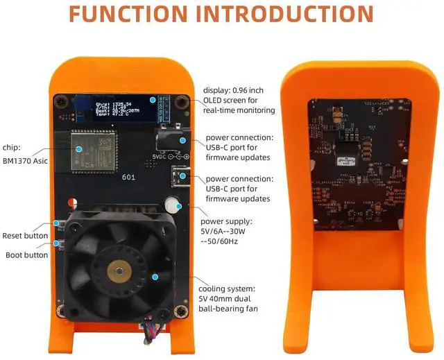 Alt view image 5 of 5 - Bitcoins Miner Bitaxes Gamma 601 BM1370 Asic Chip Solo 1.2TH/S Asic 15W/TH BTC Machine Home Use 2.4G WiFi Crypto Currency Miner