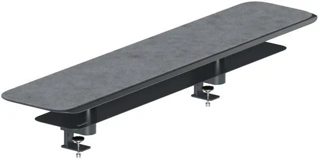 Main image of Branch Monitor Stand - Elegant, Durable Powder-Coated Steel Stand with Soft Felt Liner - Small Monitor Riser Second Tier Storage - Installs with a Universal Clamp for Ergonomic Workspace - Charcoal
