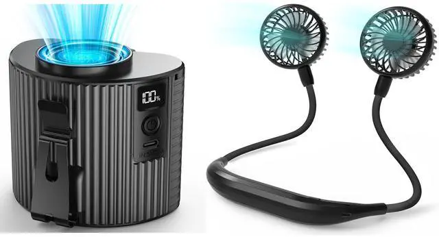 Main image of COMLIFE Portable Mini Waist Fan & Portable Neck Fan, Battery Powerd Personal Fan with 3 Speed for Indoor Outdoor Camping Travel