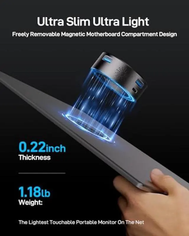 Alt view image 3 of 5 - Catsights Touchable Portable Touchscreen for Mac Monitor,Mini 13.3inch,2560x1600,350nit,IPS Small Travel Computer Display Extender,HDR Gaming for Laptop/Desktop/Macbook/Phones/Tablet/PS5/4/Switch/TV